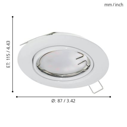 Eglo - Κρεμαστό φως οροφής LED 1xGU10-LED/5W/230V