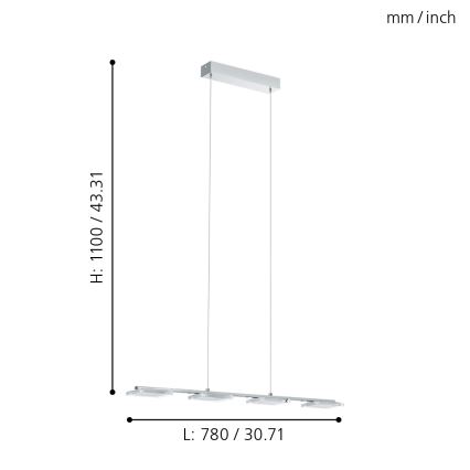 Eglo - Κρεμαστό φως LED 4xLED/4,5W/230V