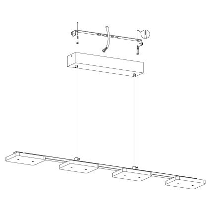 Eglo - Κρεμαστό φως LED 4xLED/4,5W/230V