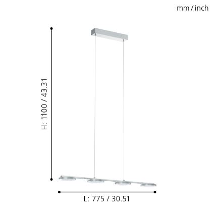 Eglo - Κρεμαστό φως LED 4xLED/4,5W/230V