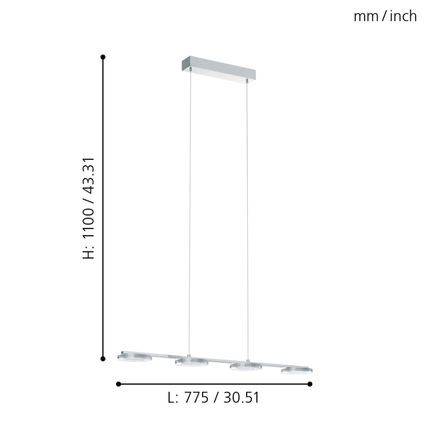 Eglo - Κρεμαστό φως LED 4xLED/4,5W/230V