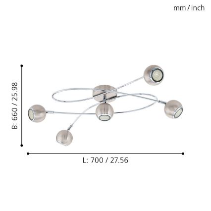 Eglo - Φως σποτ LED 5xGU10-LED/3W/230V