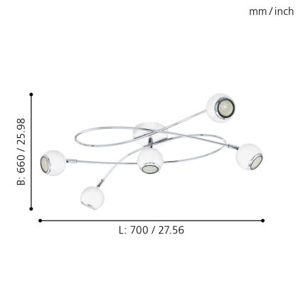 Eglo - Φως σποτ LED 5xGU10-LED/3W/230V