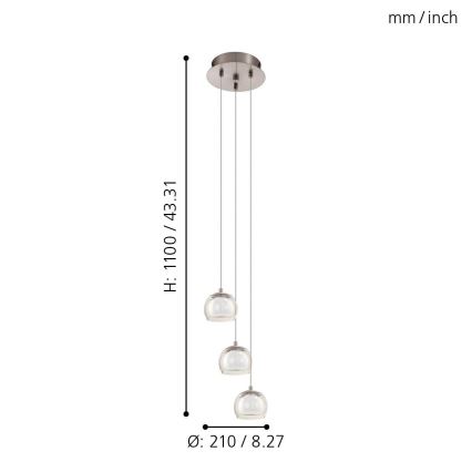 Eglo - Κρεμαστό φως LED 3xLED/3,3W/230V