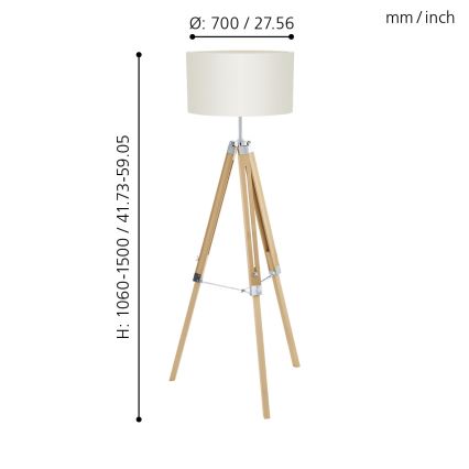 Eglo - Επιδαπέδιο φωτιστικό 1xE27/60W/230V