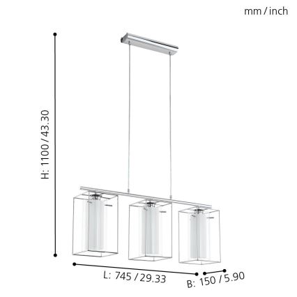 Eglo - Πολύφωτο 1 3xE27/60W/230V