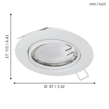Eglo - ΣΕΤ 3x Κρεμαστό φως οροφής LED PENETO 3xGU10-LED/5W/230V