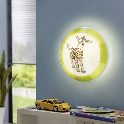 Eglo 94458 - Παιδικό φωτιστικό οροφής BIUBIU 1xE27/60W/230V ζέβρα
