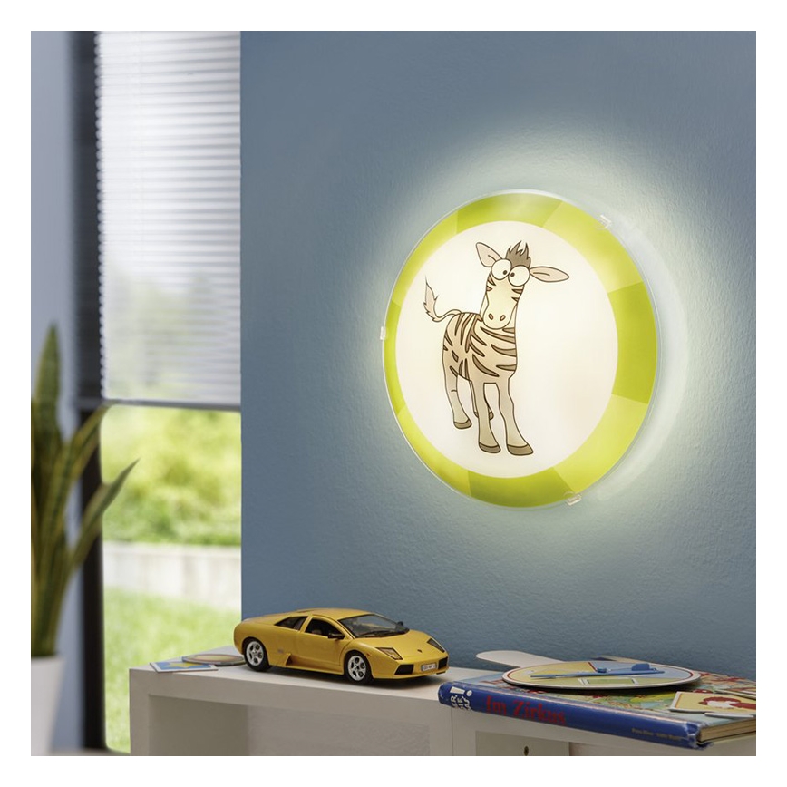 Eglo 94458 - Παιδικό φωτιστικό οροφής BIUBIU 1xE27/60W/230V ζέβρα