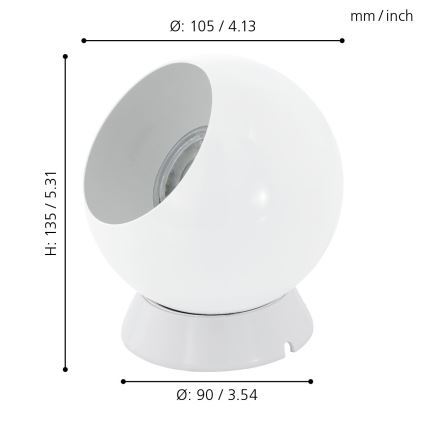 Eglo - LED Επιτραπέζιο/Επίτοιχο φωτιστικό 1xGU10/2,8W/230V λευκό