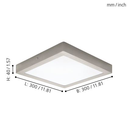 Eglo 94528 - LED φωτιστικό οροφής FUEVA 1 LED/22W/230V 30x30 cm