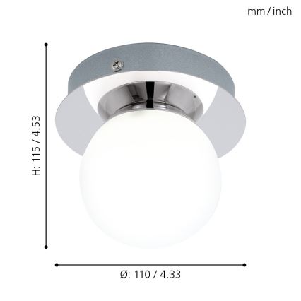Eglo - LED φωτιστικό μπάνιου 1xLED/3,3W/230V IP44