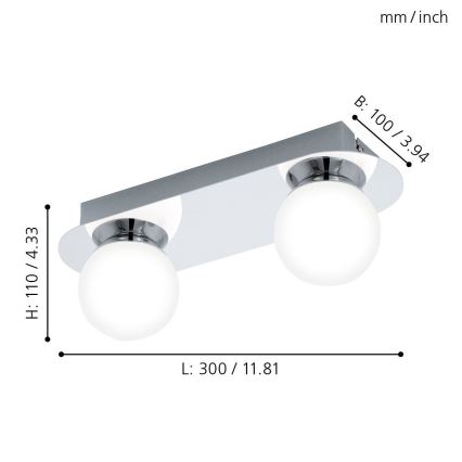 Eglo - Φως μπάνιου LED 2xLED/3,3W/230V IP44