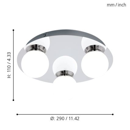 Eglo - Φως μπάνιου LED 3xLED/3,3W/230V IP44