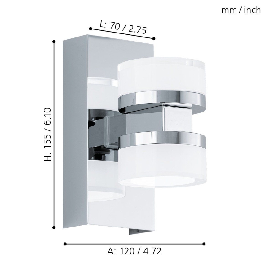 Eglo - Φωτιστικό τοίχου μπάνιου LED 2xLED/4,5W/230V IP44