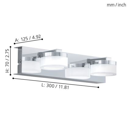 Eglo - Φως τοίχου μπάνιου LED 2xLED/4,5W/230V IP44