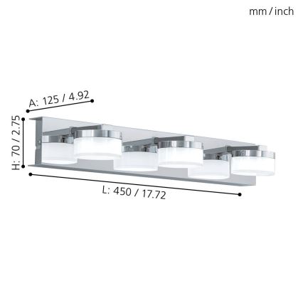 Eglo - Φως τοίχου μπάνιου LED 3xLED/4,5W/230V IP44