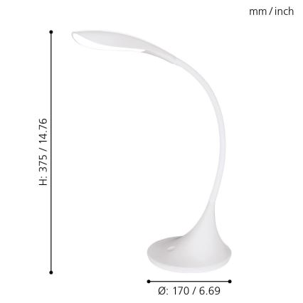Eglo - LED με dimmer επιτραπέζια λάμπα 1xLED/4,5W/230V λευκό