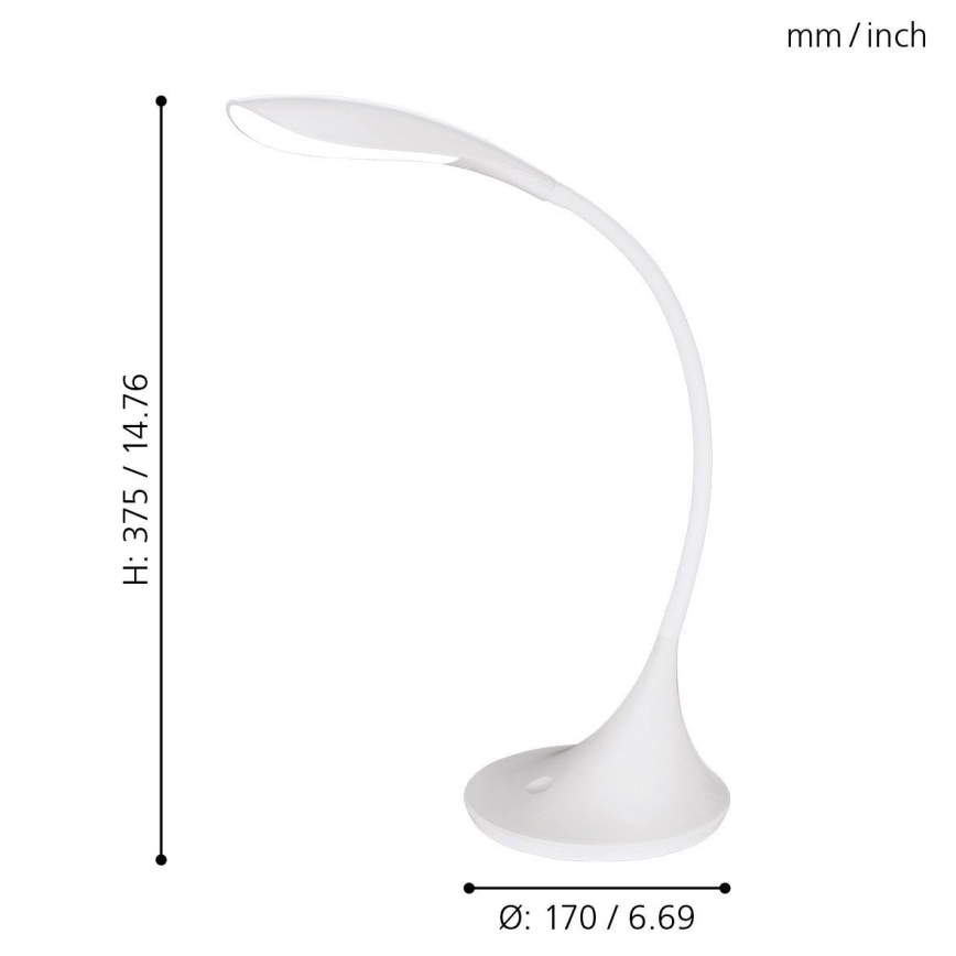 Eglo - LED με dimmer επιτραπέζια λάμπα 1xLED/4,5W/230V λευκό