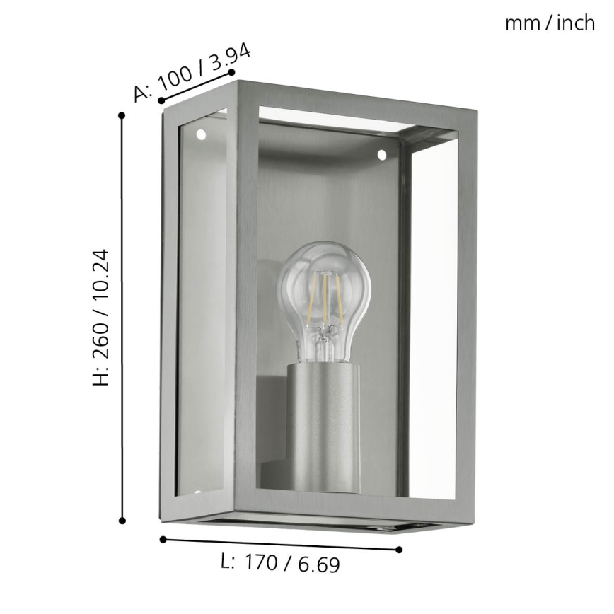 Eglo - Φως εξωτερικού χώρου 1xE27/60W/230V IP44