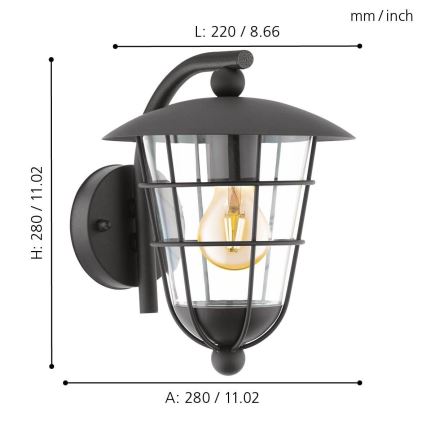 Eglo - Φως εξωτερικού χώρου LED 1xE27/8,5W/230V IP44
