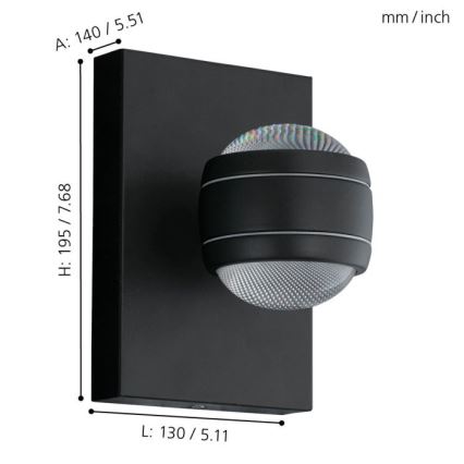 Eglo - LED εξωτερικό φωτιστικό 2xLED/3,7W/230V IP44