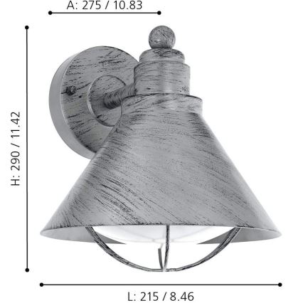 Eglo 94859 - Φως εξωτερικού χώρου BARROSELA 1xE27/40W/230V IP44