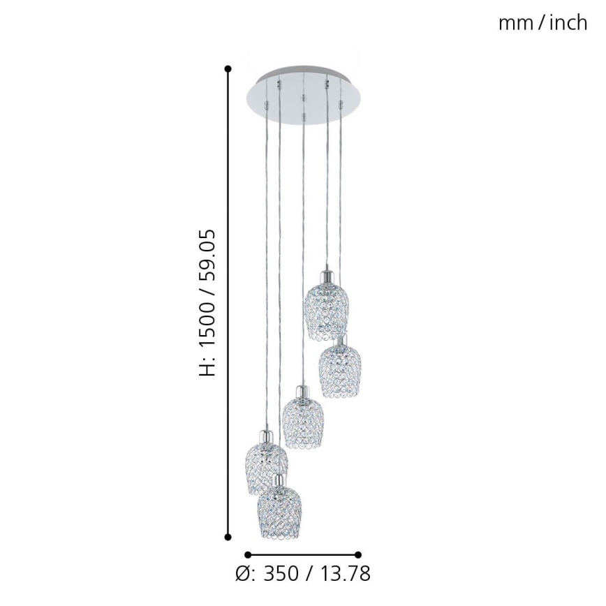 Eglo - Κρεμαστό φωτιστικό οροφής 5xE27/60W/230V