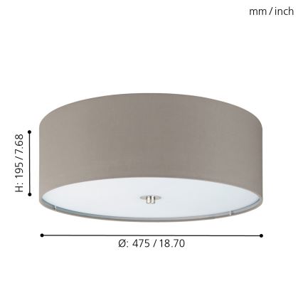 Eglo - Οροφής φωτιστικό 3xE27/60W/230V
