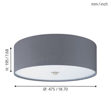 Eglo - Οροφής φωτιστικό 3xE27/60W/230V