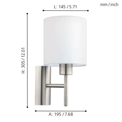 Eglo - Φωτιστικό τοίχου 1xE27/60W/230V