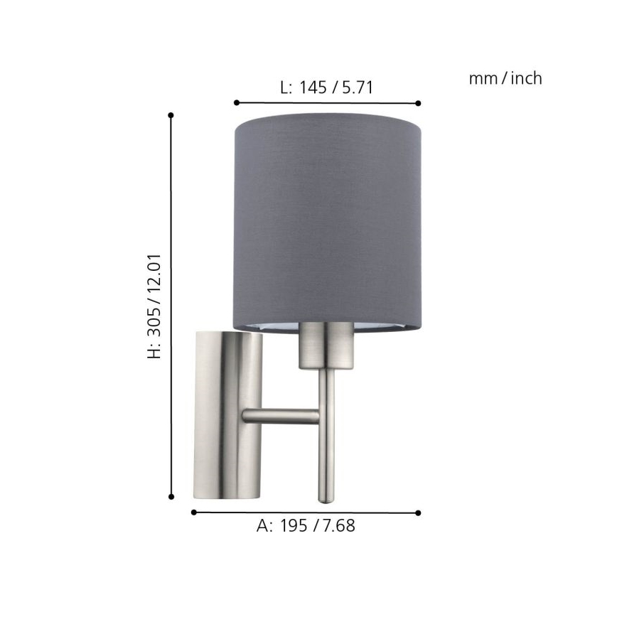 Eglo - Φωτιστικό τοίχου 1xE27/60W/230V