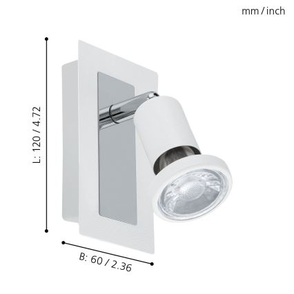 Eglo - Φως σποτ LED 1xGU10-LED/5W/230V