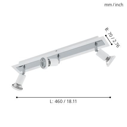 Eglo 94961 - Φως σποτ LED SARRIA 3xGU10-LED/5W/230V