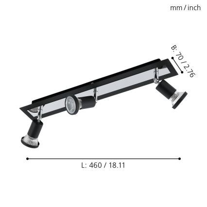 Eglo 94965 - Φως σποτ LED SARRIA 3xGU10-LED/5W/230V