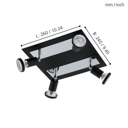 Eglo 94966 - Φως σποτ LED SARRIA 4xGU10-LED/5W/230V