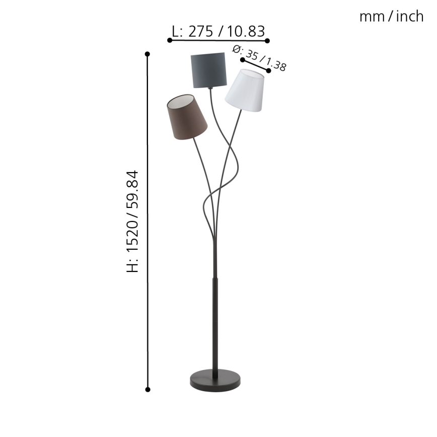 Eglo - Επιδαπέδια λάμπα 3xE14/40W/230V