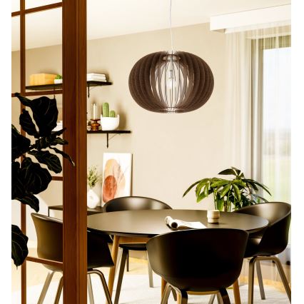 Eglo 95026 - Κρεμαστό φωτιστικό σε καλώδιο STELLATO 1xE27/60W/230V, διάμ. 70 εκ., καφέ