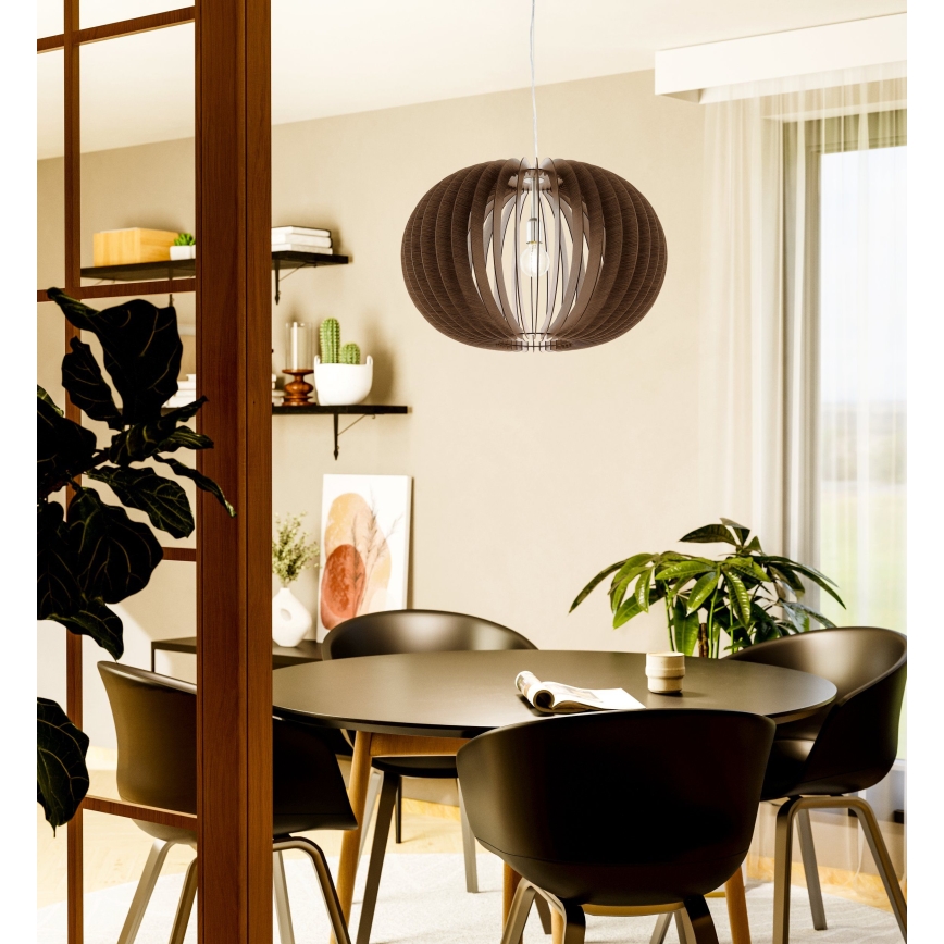 Eglo 95026 - Κρεμαστό φωτιστικό σε καλώδιο STELLATO 1xE27/60W/230V, διάμ. 70 εκ., καφέ