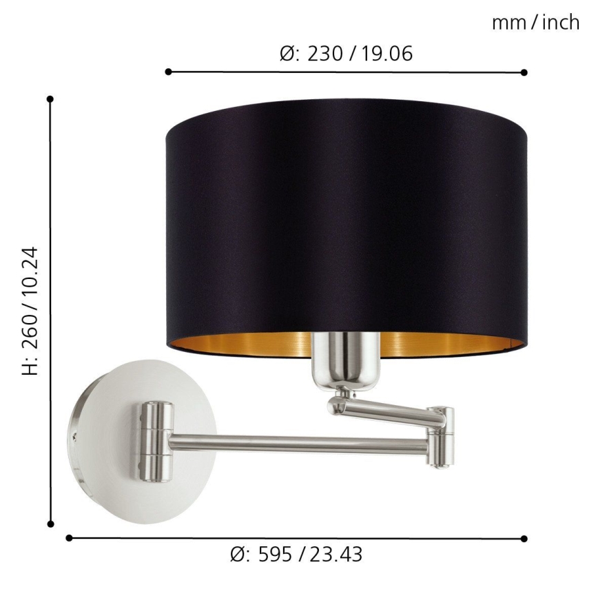 Eglo  - Φωτιστικό τοίχου 1xE27/60W/230V