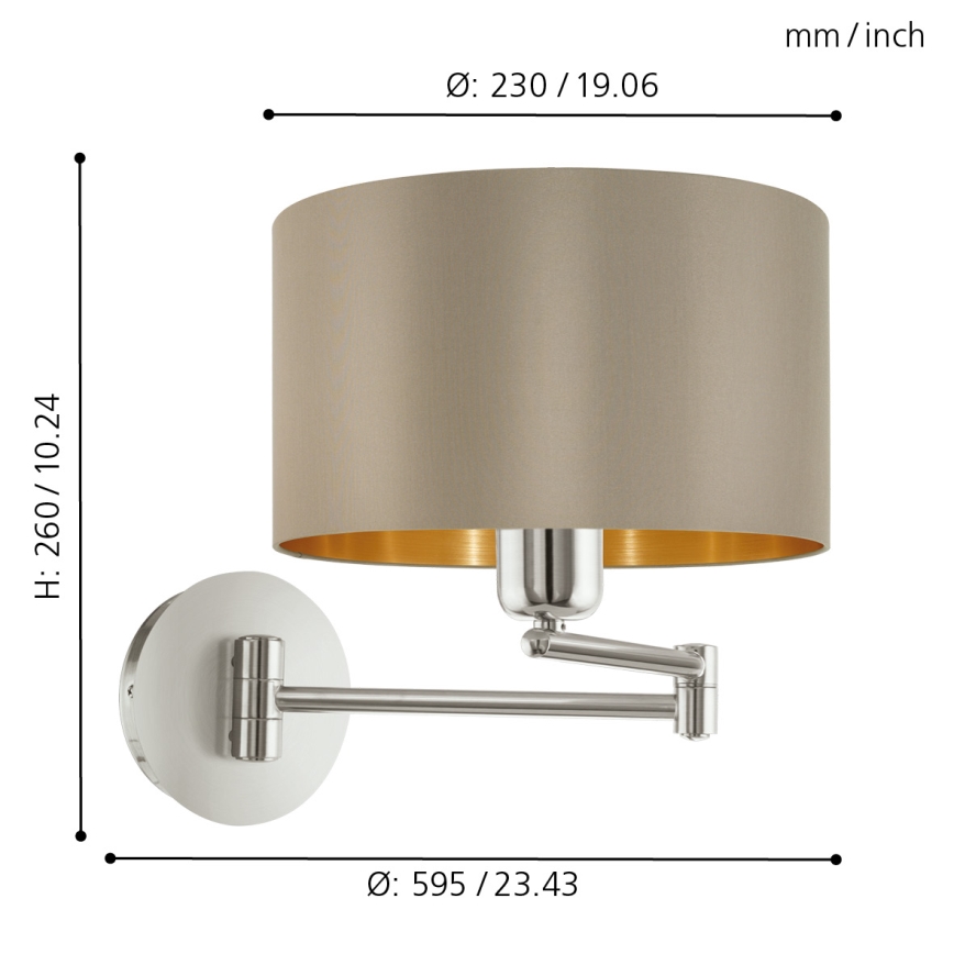 Eglo - Επιτοίχιο φωτιστικό 1xE27/60W/230V