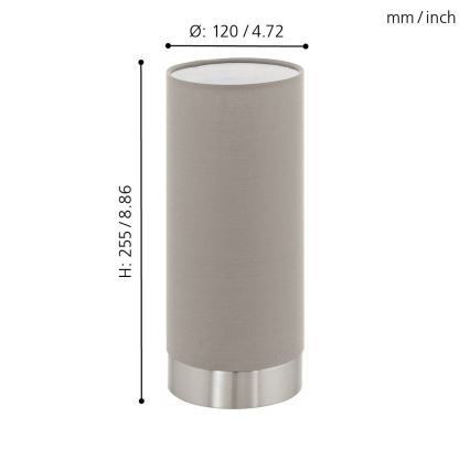 Eglo - Eπιτραπέζιο φωτιστικό Dimmable 1xE27/40W/230V taupe
