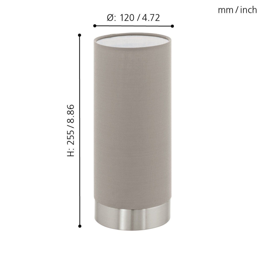 Eglo - Eπιτραπέζιο φωτιστικό Dimmable 1xE27/40W/230V taupe