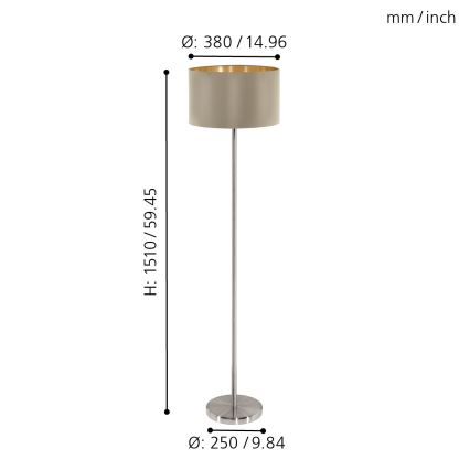 Eglo - Επιδαπέδιο φωτιστικό 1xE27/60W/230V taupe