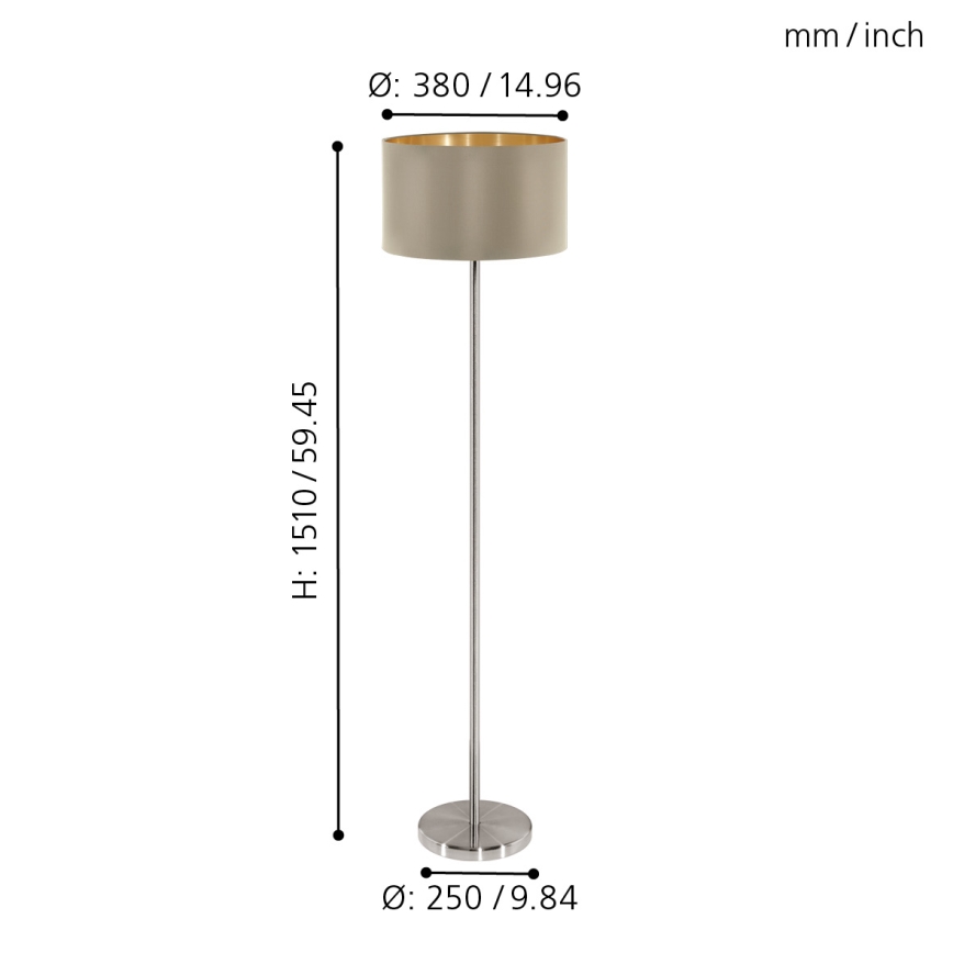 Eglo - Επιδαπέδιο φωτιστικό 1xE27/60W/230V taupe