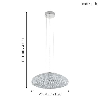 Eglo - Κρεμαστό φωτιστικό οροφής 3xE27/60W/230V