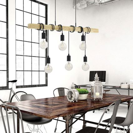 Eglo - Κρεμαστό φως TOWNSHEND 6xE27/60W/230V