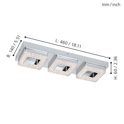 Eglo - Κρυστάλλινο φως οροφής LED 3xLED/4W/230V
