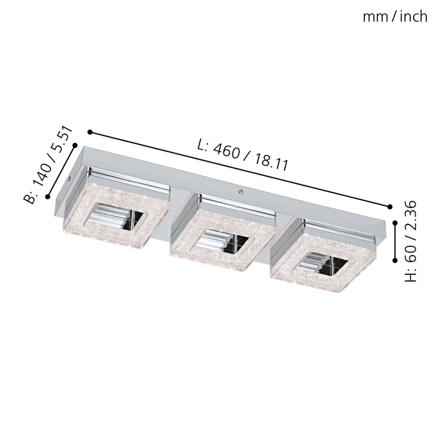 Eglo - Κρυστάλλινο φως οροφής LED 3xLED/4W/230V