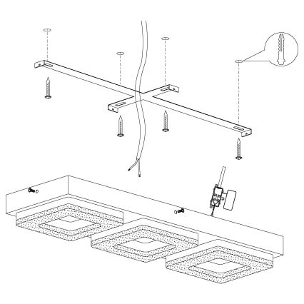 Eglo - Κρυστάλλινο φως οροφής LED 3xLED/4W/230V